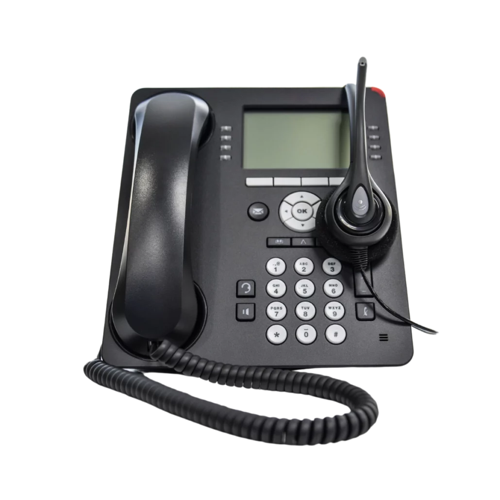 Téléphone-de-bureau-est-doté d'un-combiné-filaire-et-d'un-téléphone-sans-fil